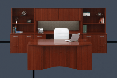 office furniture, wood desk, credenza, leather chair, Executive OfficeLinx, Monroe, LA, Kyocera, Sharp, Dealer, Reseller, Louisiana