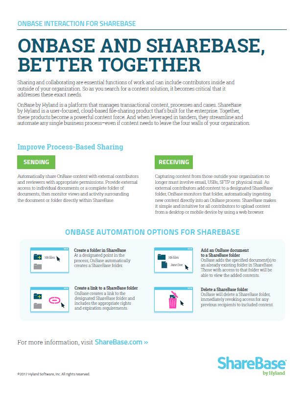 OnBase And ShareBase Better Together Kyocera Software Document Management Thumb, Executive OfficeLinx, Monroe, LA, Kyocera, Sharp, Dealer, Reseller, Louisiana