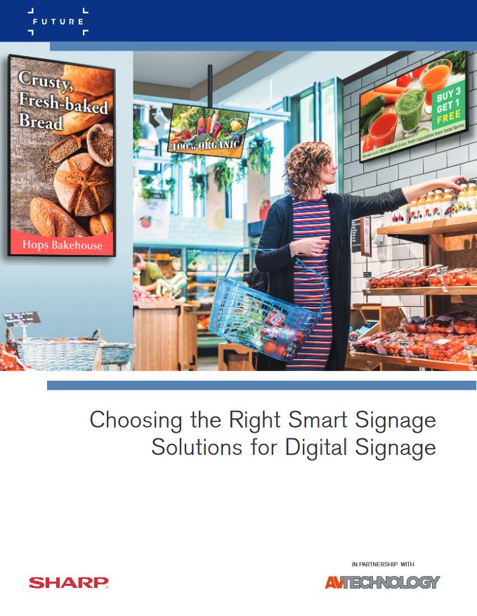 Choosing The Right Smart Signage Solutions For Digital Signage Pdf Cover, Professional Display, Sharp, Executive OfficeLinx, Monroe, LA, Kyocera, Sharp, Dealer, Reseller, Louisiana
